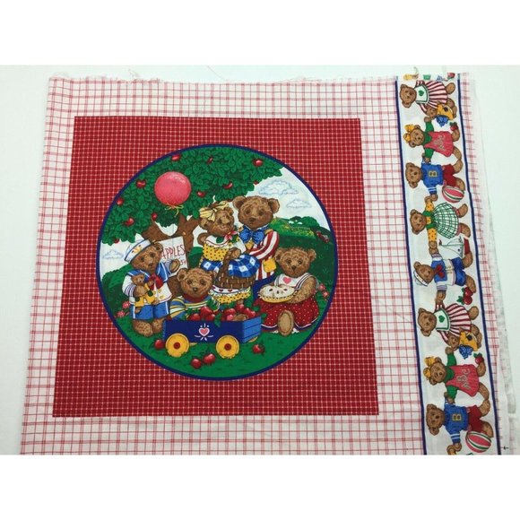Cranston VIP Teddy Bear 14" Pillow Fabric Panel Re - Picture 1 of 10